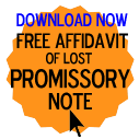 Free Affidavit of Lost Promissory Note